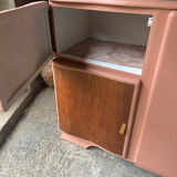 Buffet Mado vintage rénové – teinte ocre chaleureux, plateau en marbre