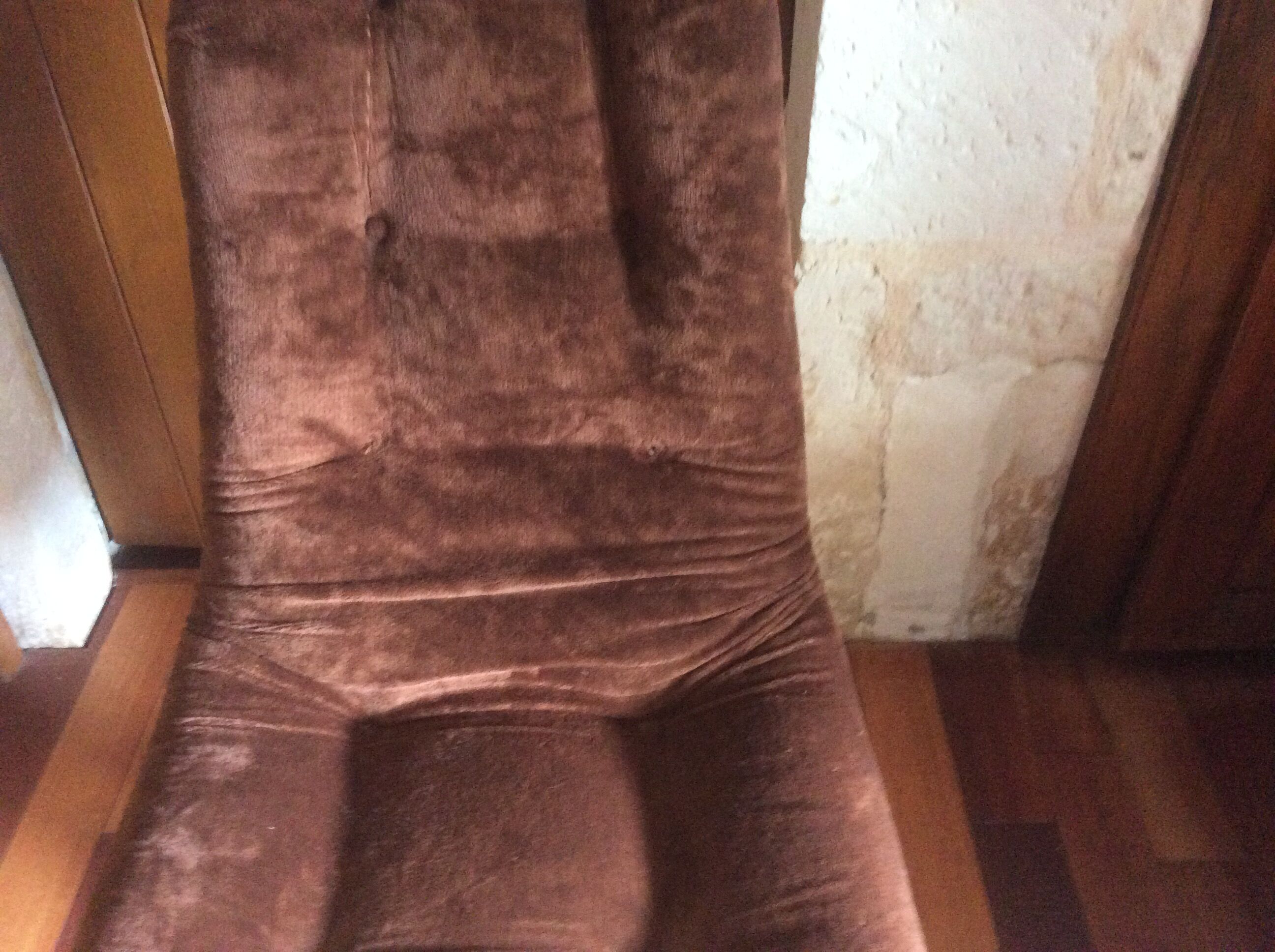 Chaise pivotante bois et velours 70
