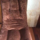 Chaise pivotante bois et velours 70