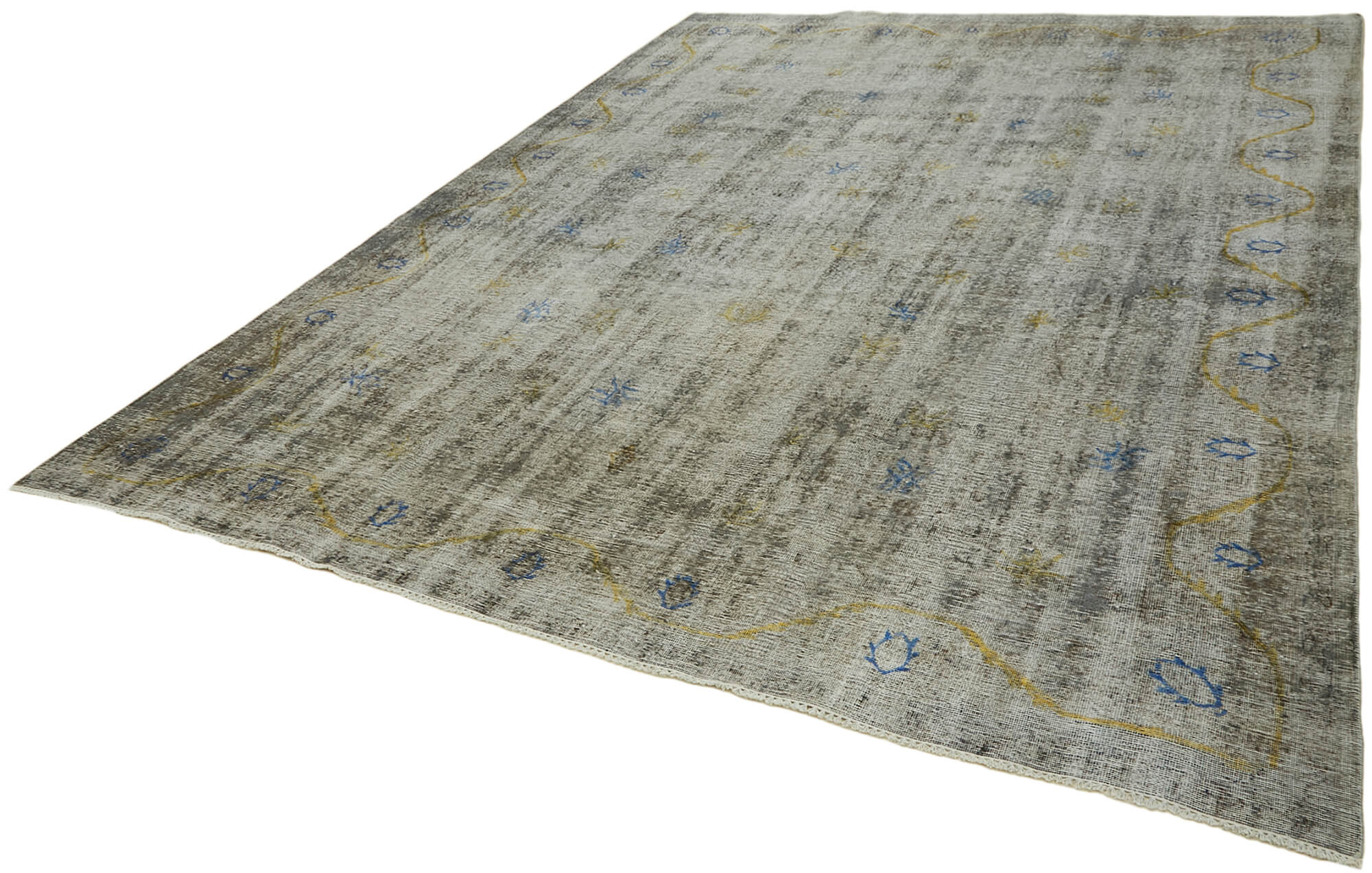 Handmade oriental 1980s 268 cm x 365 cm grey wool carpet