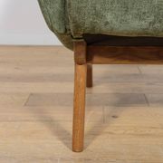 Fauteuil en chêne et tissu vert, Danemark, années 1960