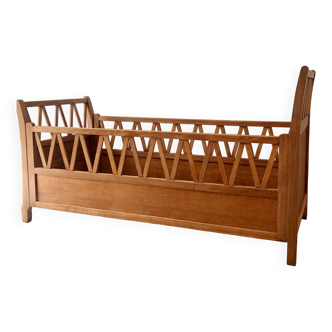 Vintage solid beech baby bed