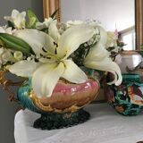 Art Nouveau planter barbotine Majolica 19th