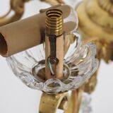 Solid bronze chandelier with crystal pendants and bobeches - Lucien GAU