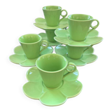 Service de 6 tasses et soucoupes fleurs