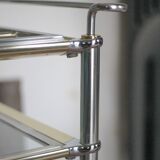 Vintage rolling dessert bar in gold metal and glass by Roche Bobois.