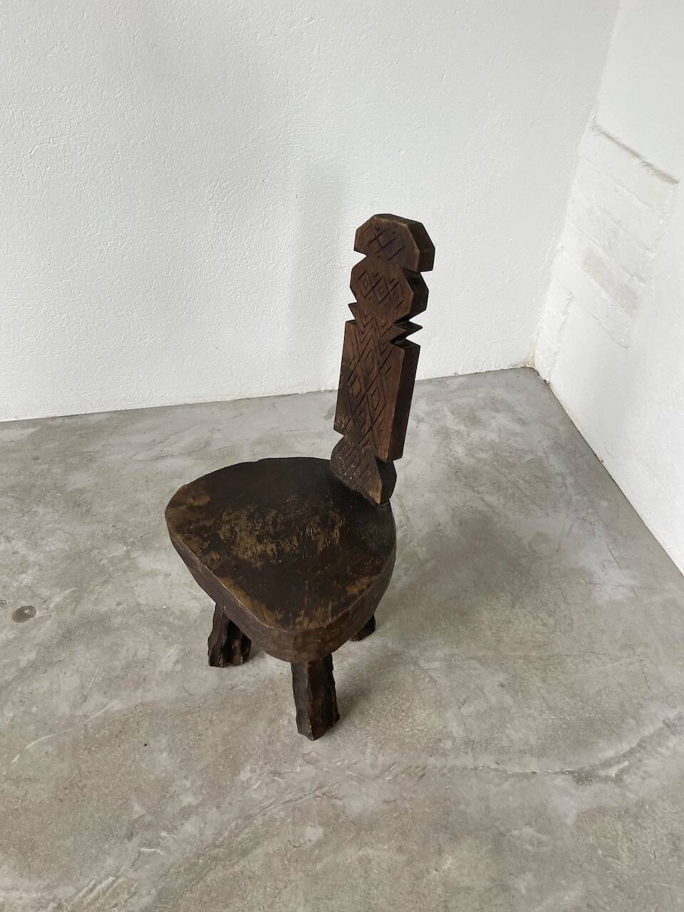 Brutalist stool with African influence