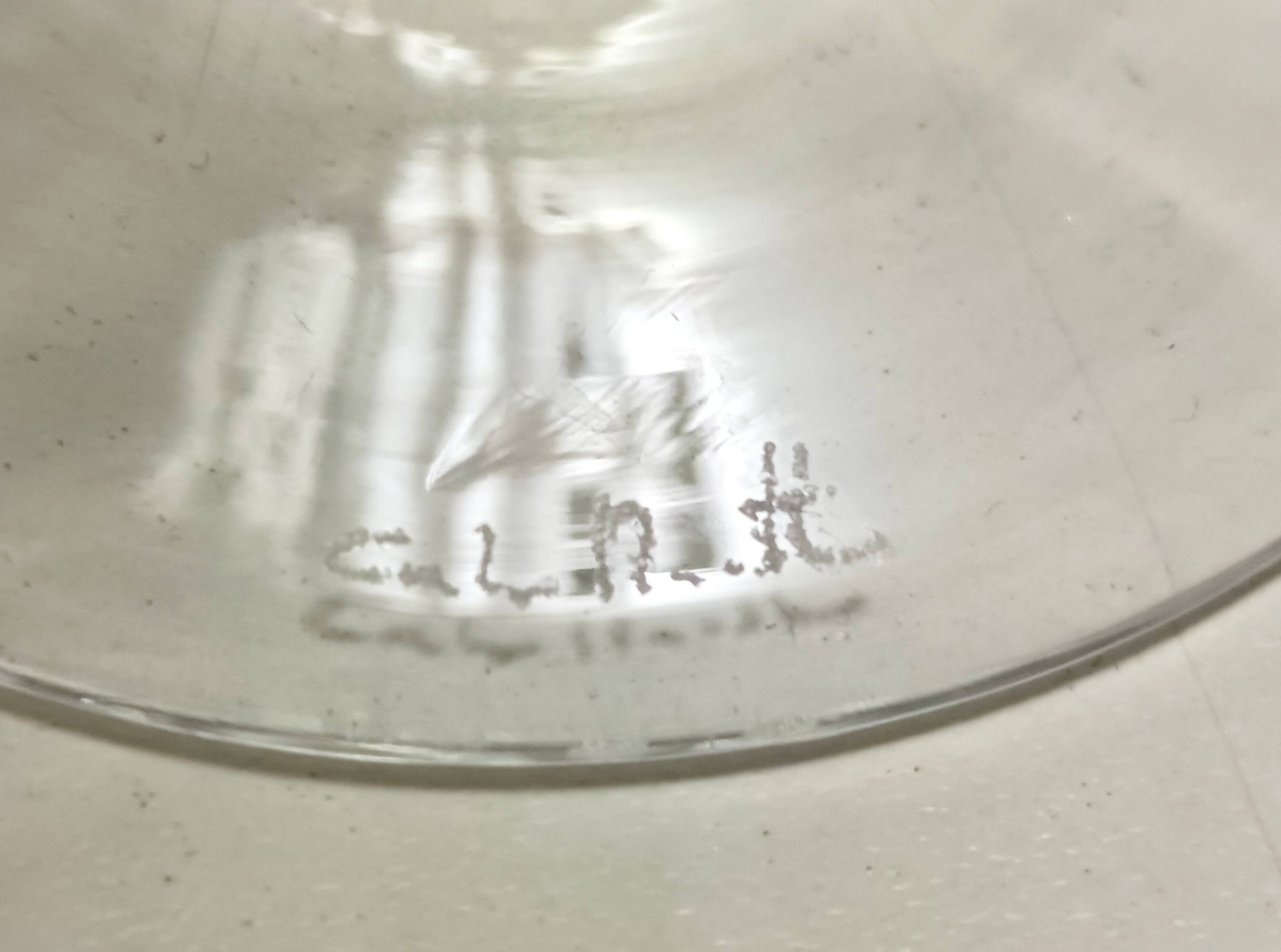 Set of Six Octagonal Hand Blown Murano Glass Flutes by Carlo Moretti, Italy