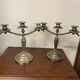 Pair of art deco style candle holders in silver metal