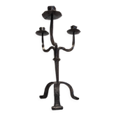Brutalist candelabrum with 3 lights in wrought iron, France circa 1950.