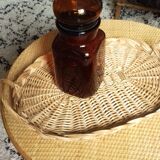 Vintage amber orange glass bottle