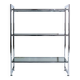 Vintage Italian freestanding shelf in chrome with glass shelves, 1970s.