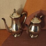 Set of 2 silver metal pourers punched and numbered