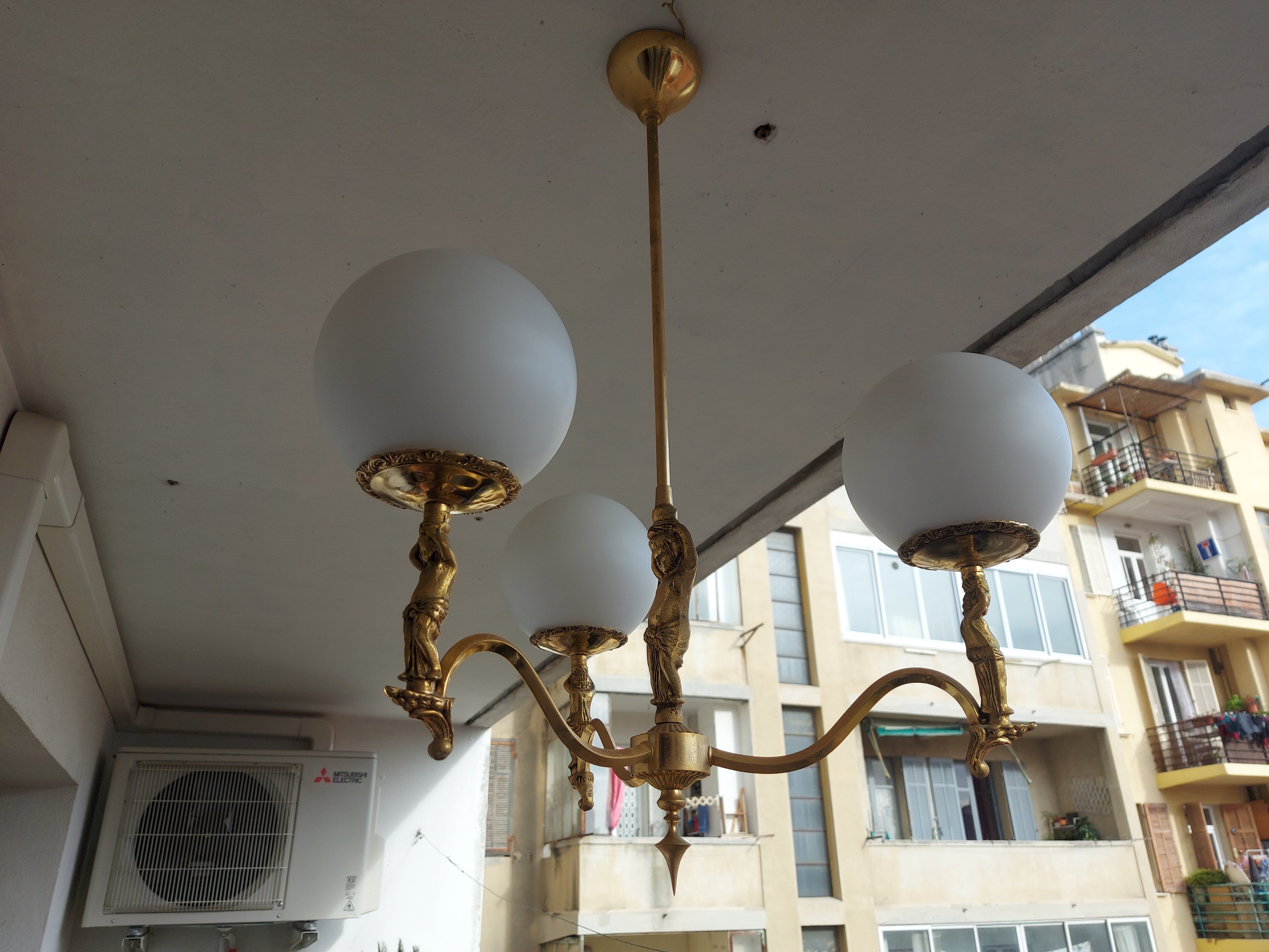60'S vintage brass chandelier, Cherubin