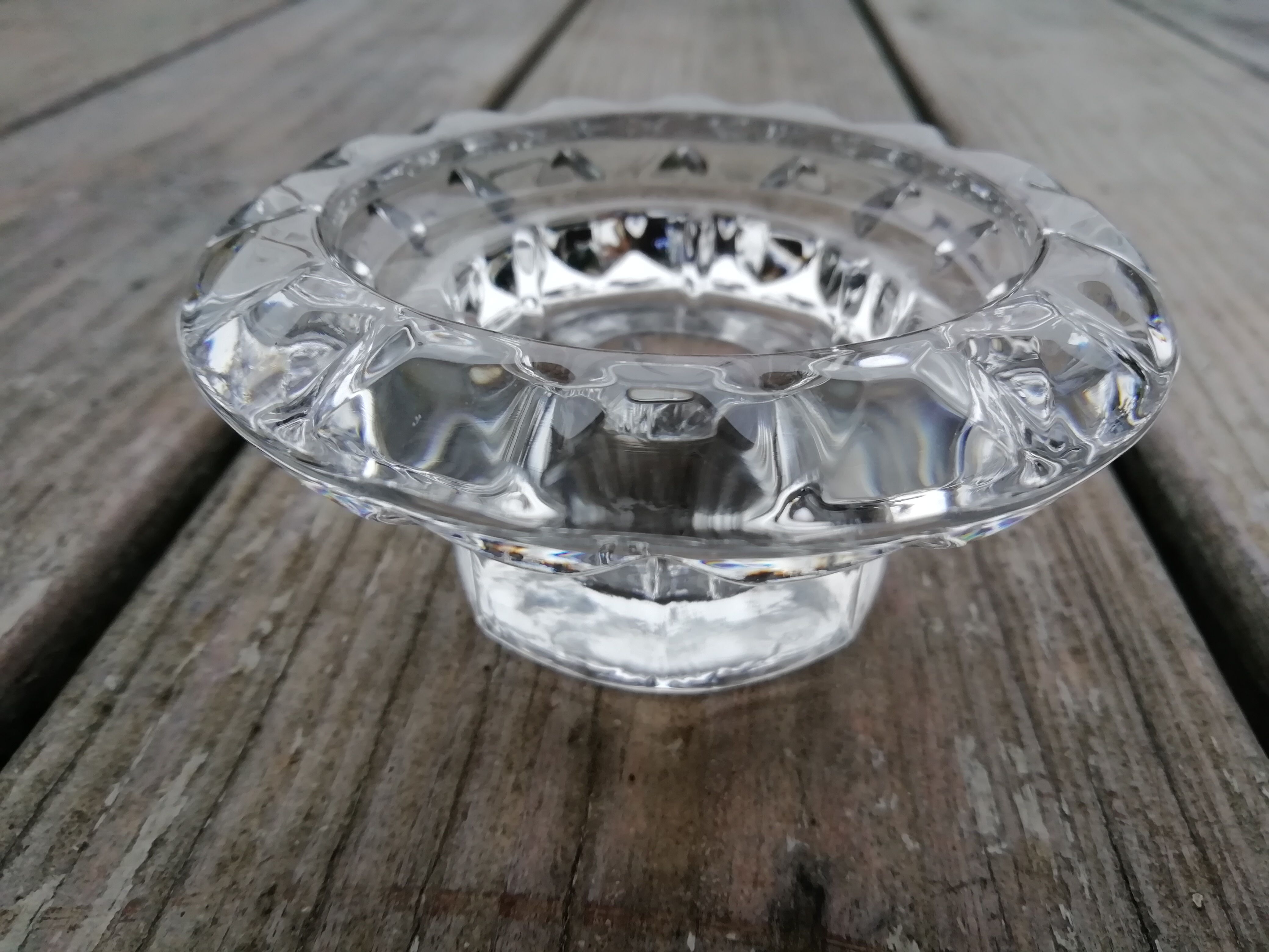 Set of glass candle holders
