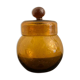 Jam maker or candy maker in amber yellow glass signed Biot