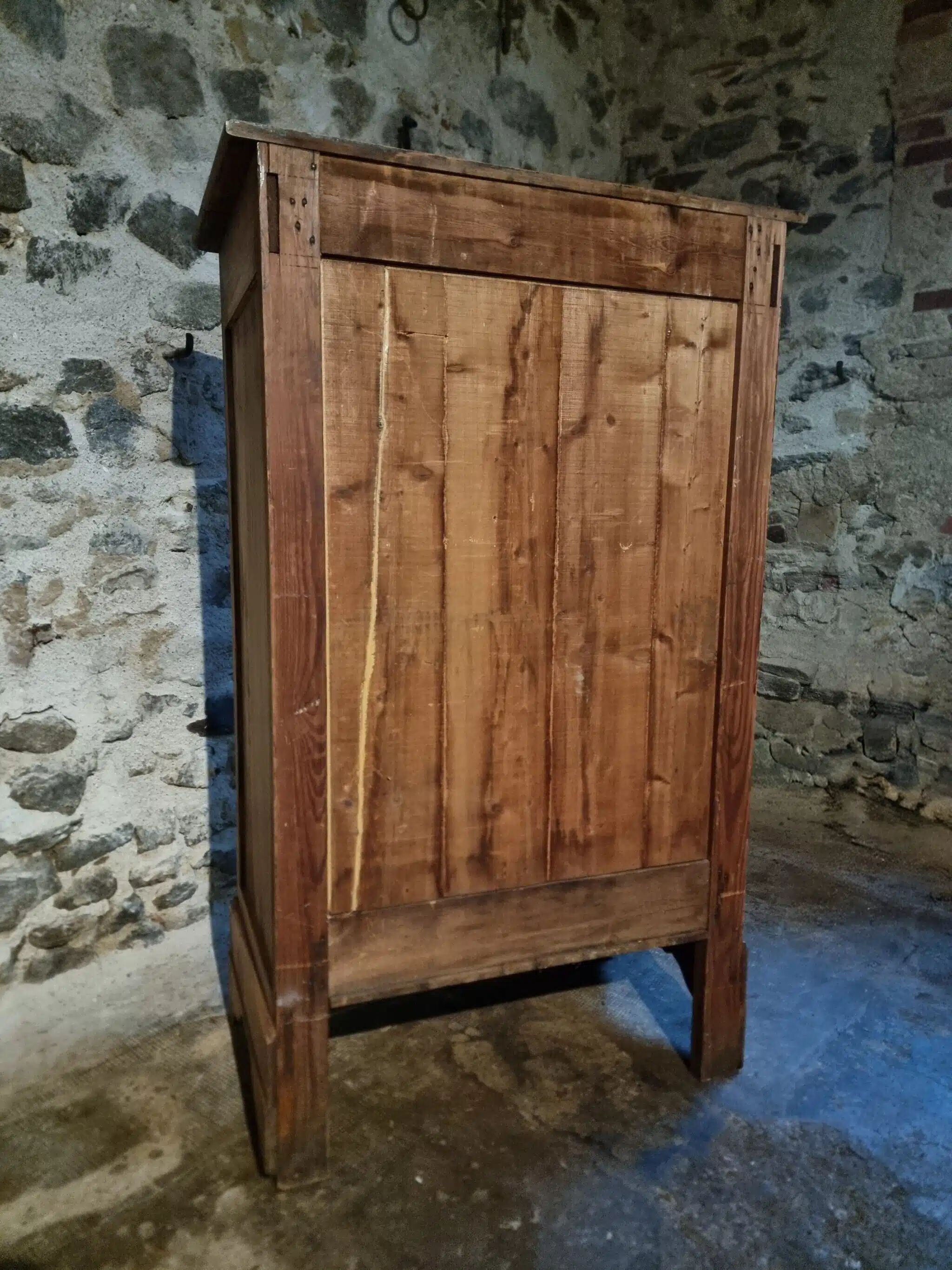 Rustic French pine wardrobe, 19th century
