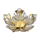Ashtray in metal and brass, removable petals flower
