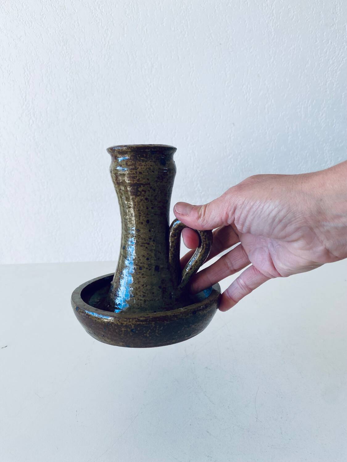 Stoneware candle holder