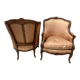 Paire de bergères de style Louis XV en bois narurel XX siècle