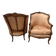 Paire de bergères de style Louis XV en bois narurel XX siècle