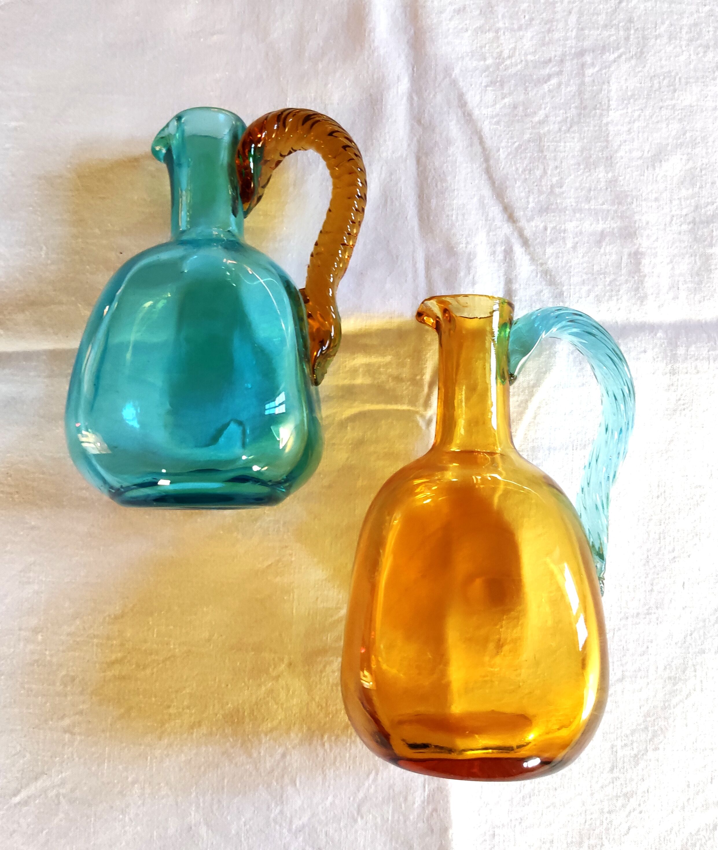 2 antique glass pitchers Georges Sand