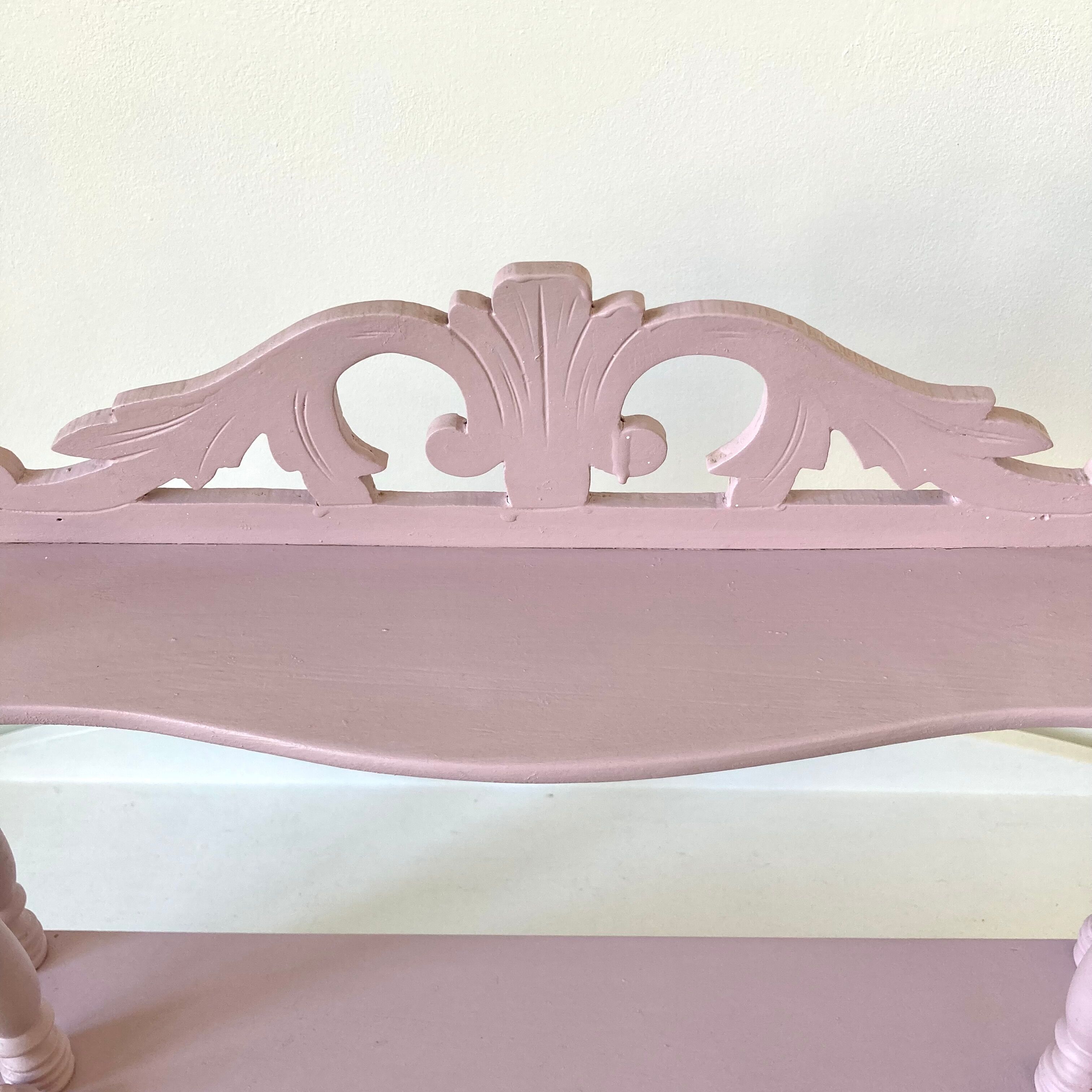 Carved wooden wall shelf