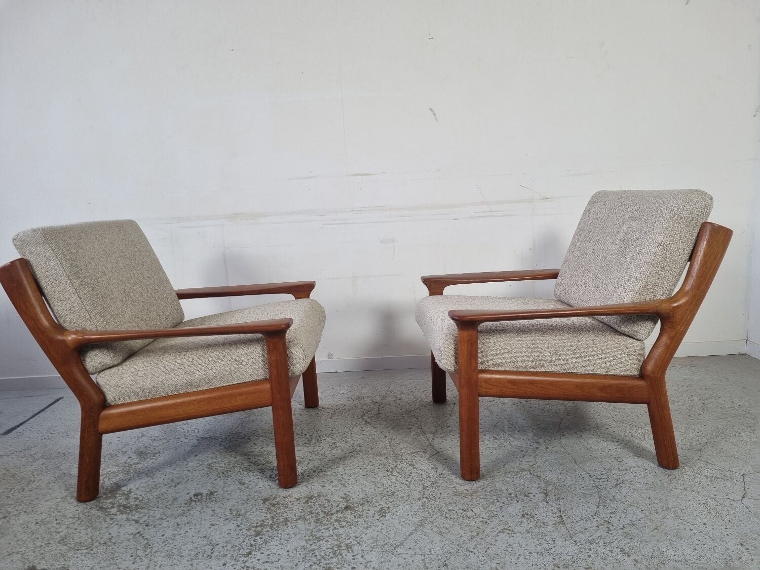 Pair of Scandinavian teak armchairs by Juul Kristensen, Denmark 1970s