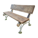 Antique garden bench oak on cast iron legs 125 cm
