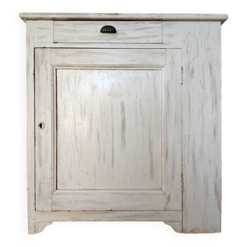 Large confiturier/Low bonnetière vintage artisan 1940 solid wood