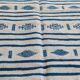 Traditional handmade white and blue kilim rug in natural wool