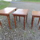 3 oak trundle tables