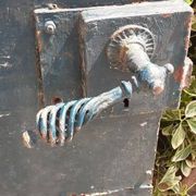 Solid gate, garden iron, H227x110cm, old, exterior door