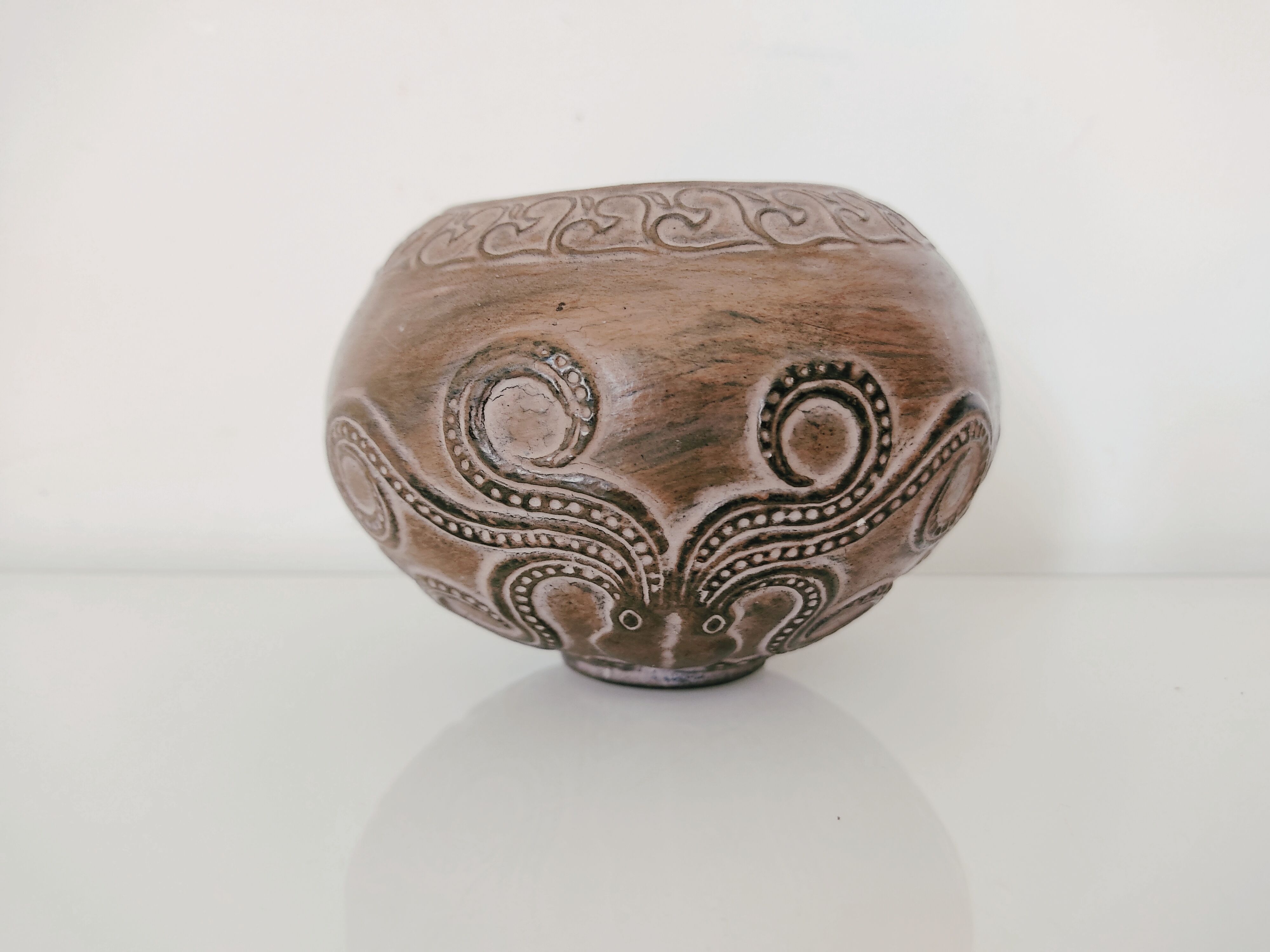 Vase pieuvre terre cuite grecque