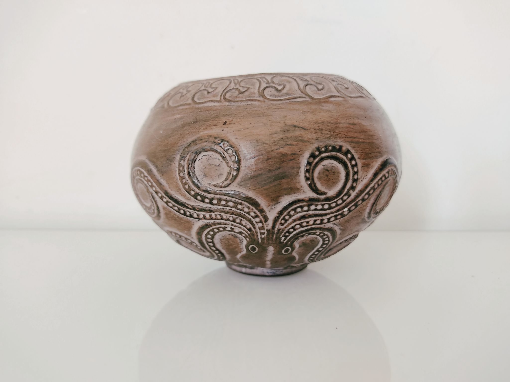 Greek terracotta octopus vase