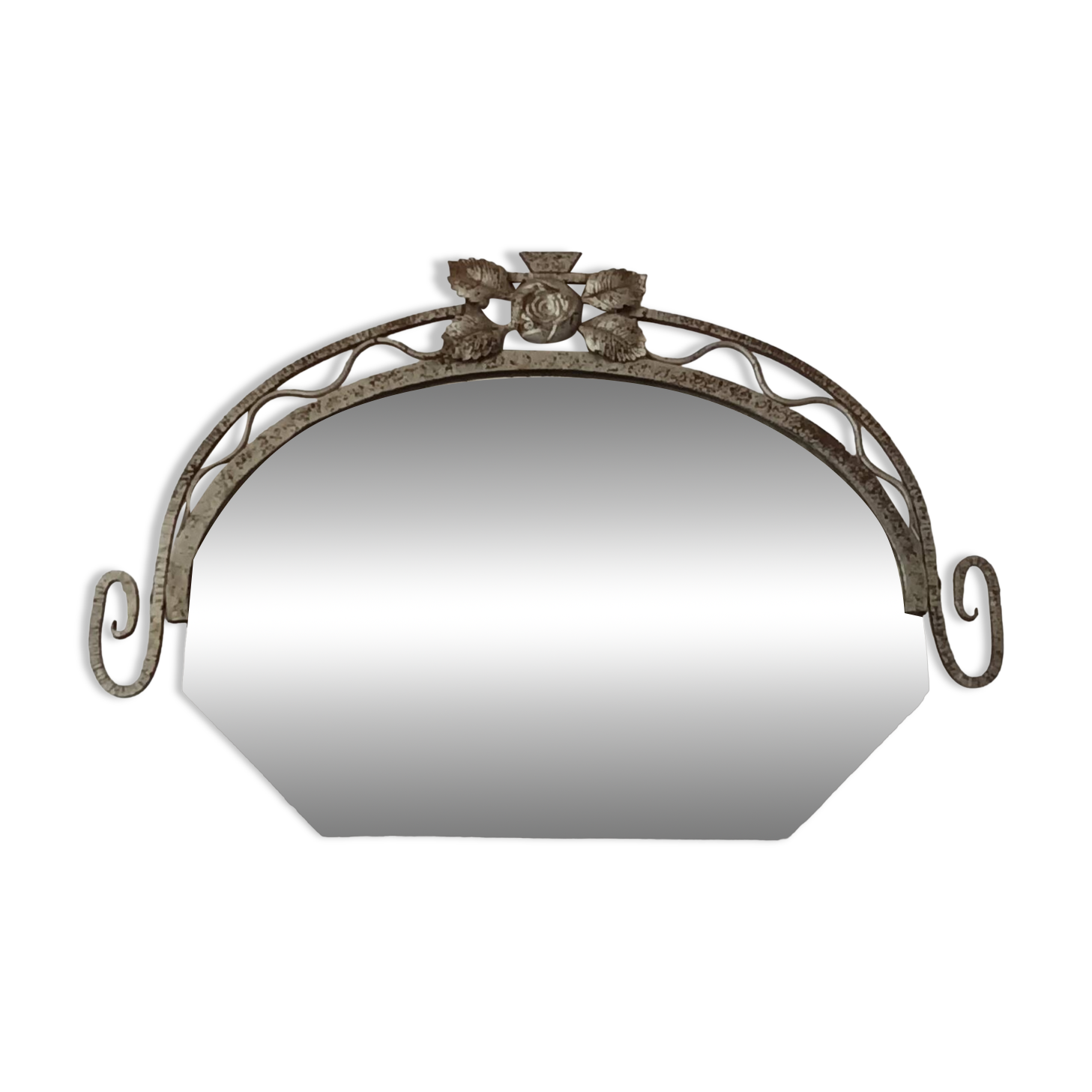 Hammered iron Art Deco mirror