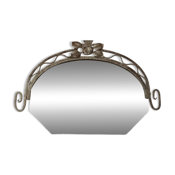 Hammered iron Art Deco mirror
