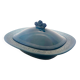 Blue Earthenware "Margherita" Centerpiece by Antonia Campi for Laveno, Italy