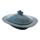 Centre de table, vide-poche "Margherita" en faïence bleue par Antonia Campi pour Laveno, Italie
