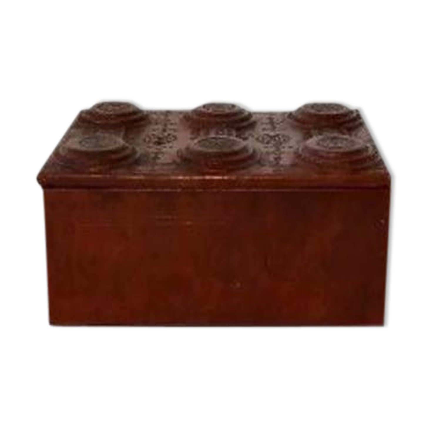 Rectangular box in wooden tuareg leather coating