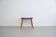 Tabouret en teck et cuir noir