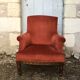 Fauteuil velours terracota