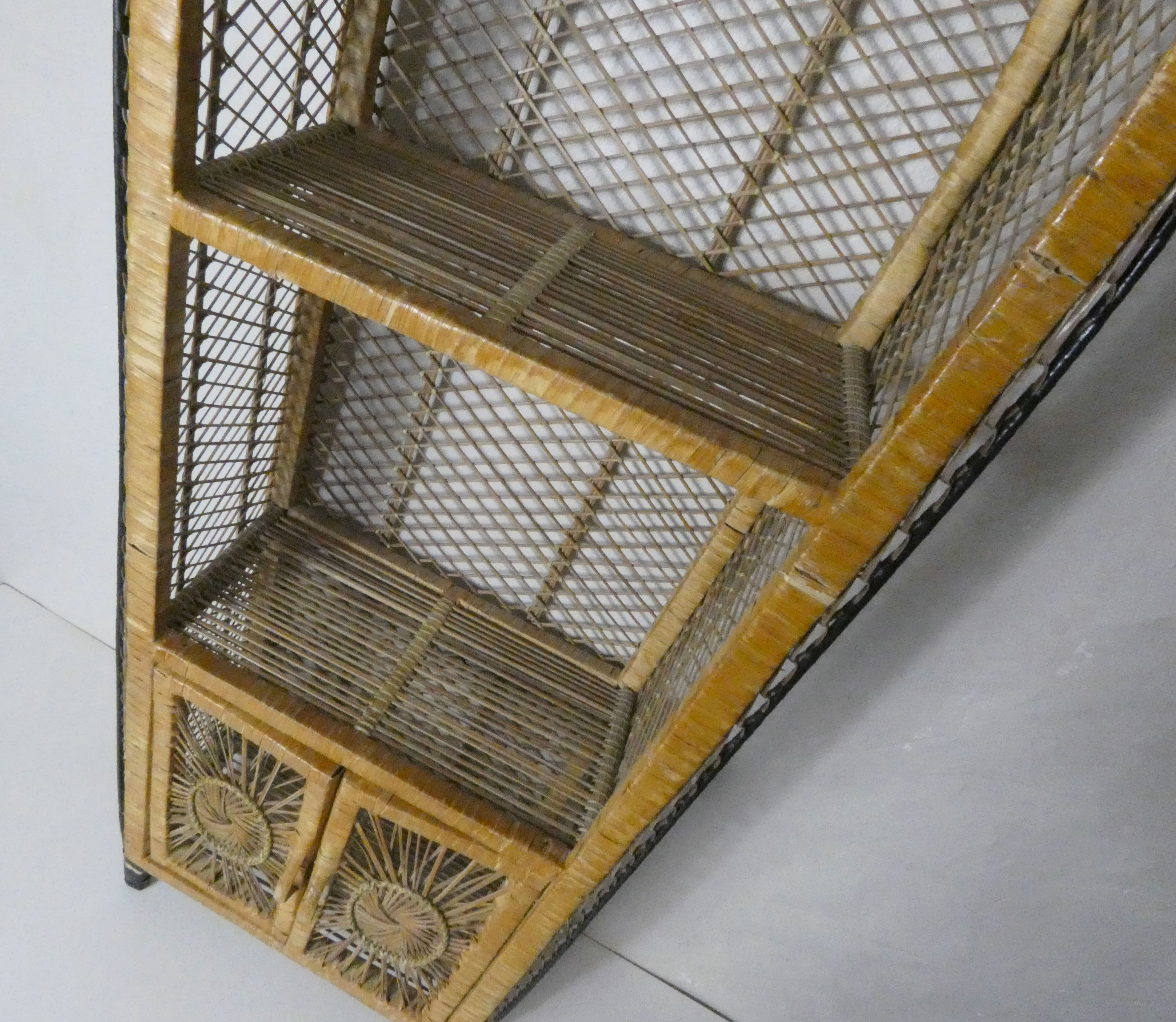 Rattan library shelf