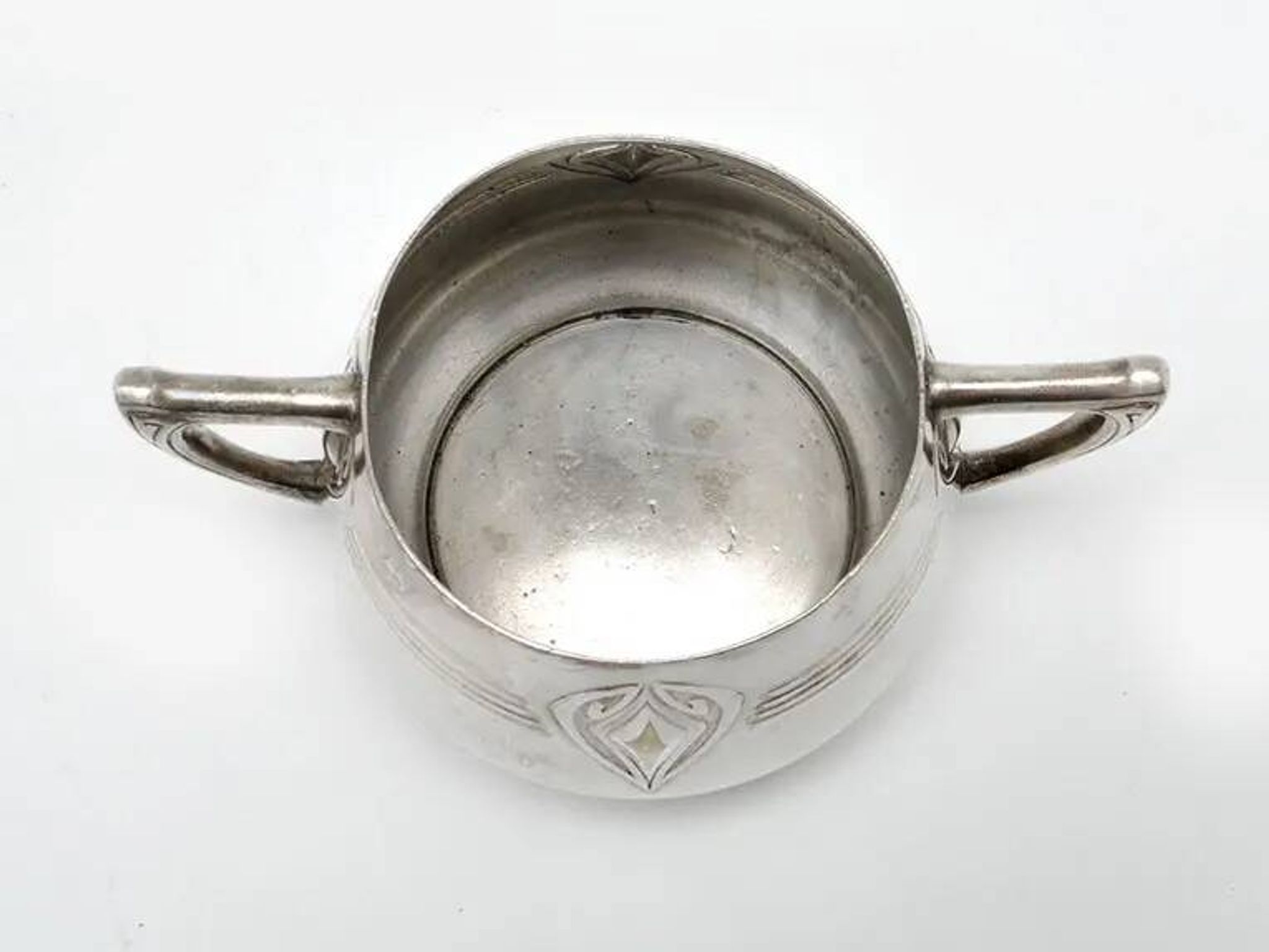 Art Nouveau sugar bowl, silver-plated brass, WMF, Germany, early 20th century
