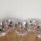 Set of 6 small hand-painted gilded glasses