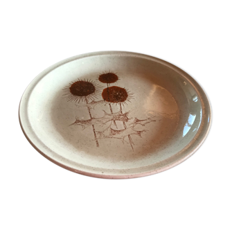 Beige dish in Sarreguemine thistle sandstone