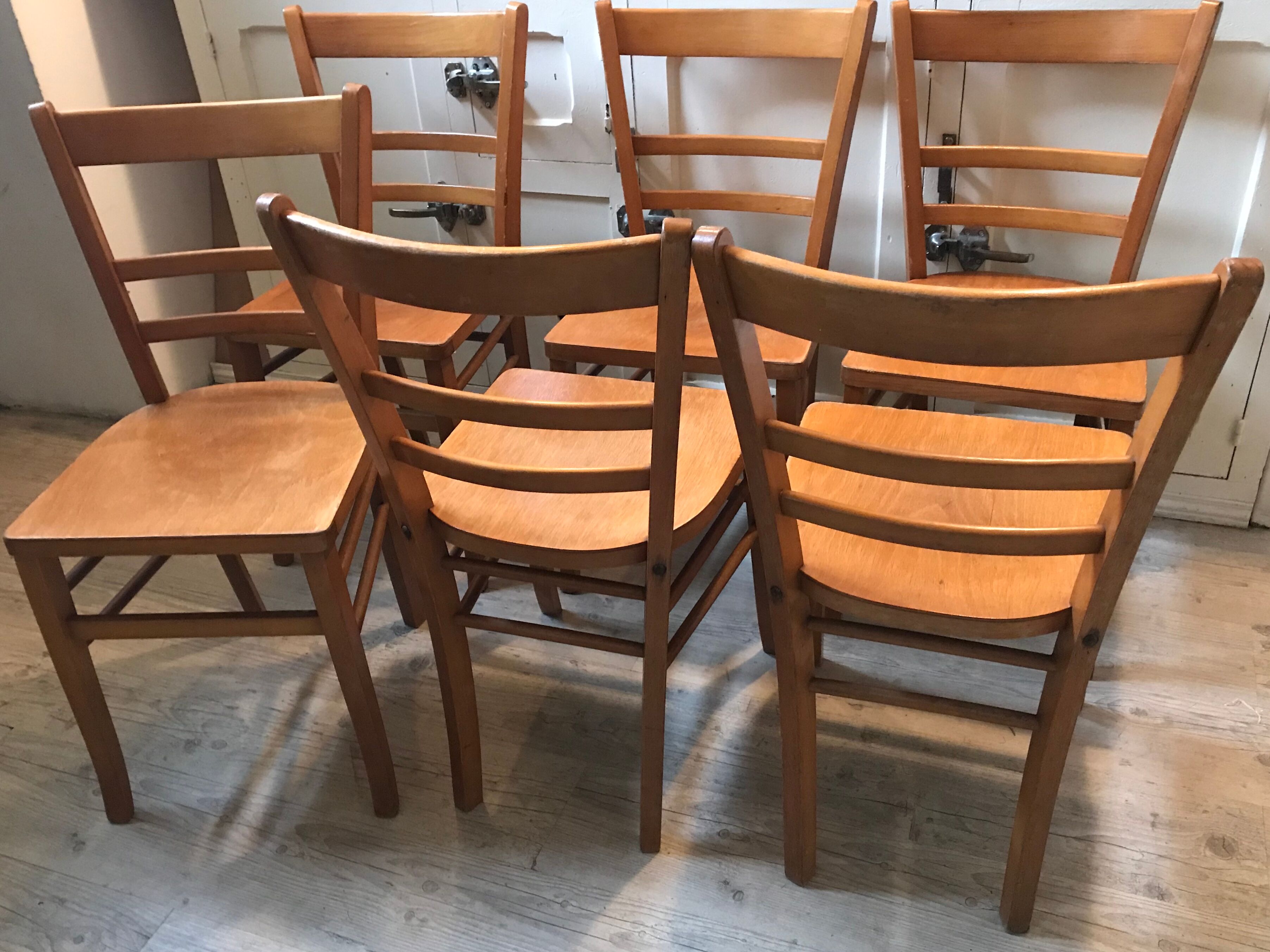 Lot of 12 vintage bistro chairs