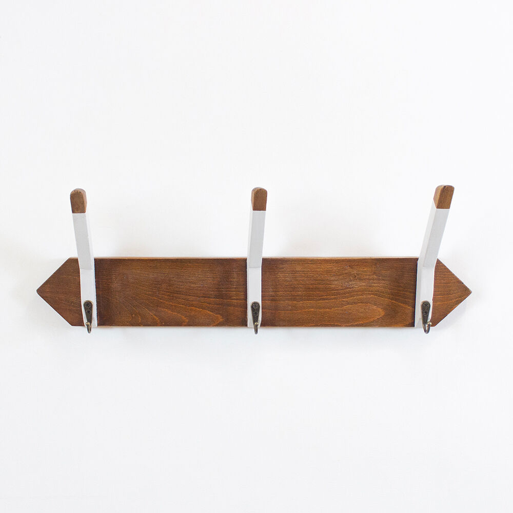 Art Deco Walnut Wall Coat Hanger, Spain, 1930's