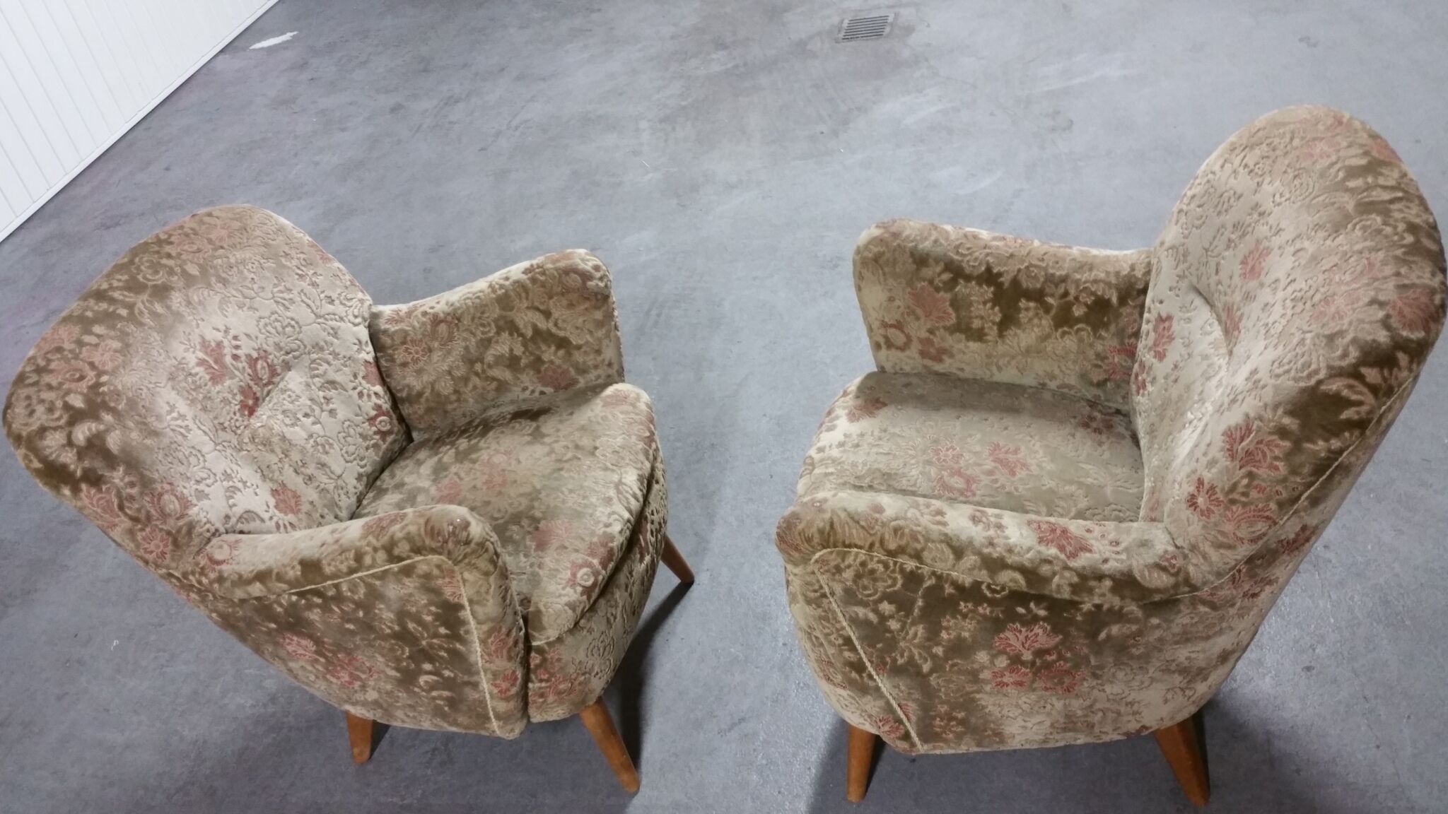 Pair of armchairs flower 50s