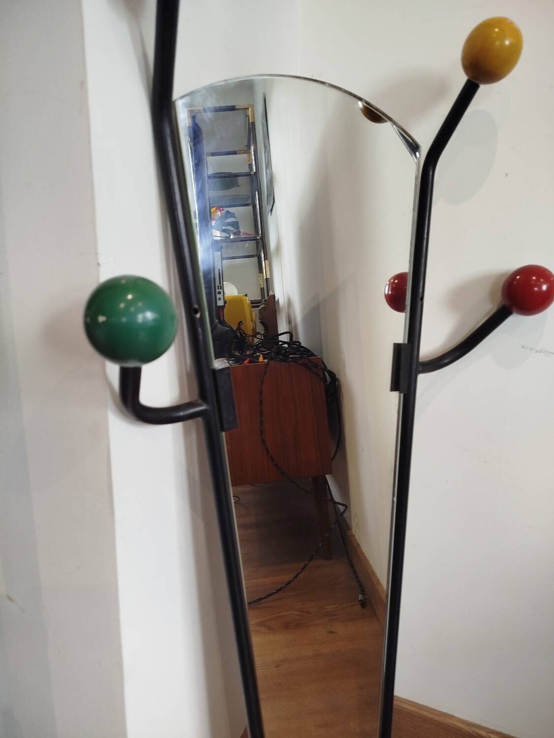 Miroir porte-manteau vintage années 1957